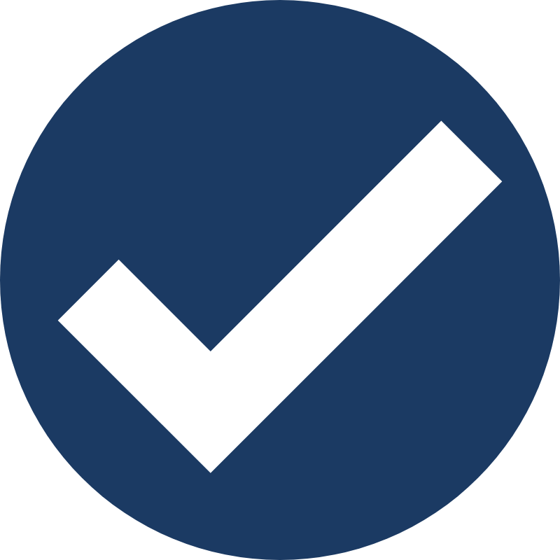 blauer kreis mit haken